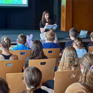 Lesung für die 5. Klassen in der Aulajpg
